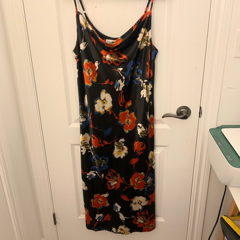 Satin Cowl Neck Dress